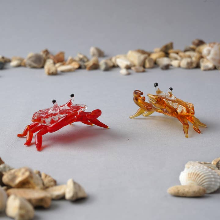 2 Assorted Glass Crabs Ornaments for wholesale by CGB Giftware