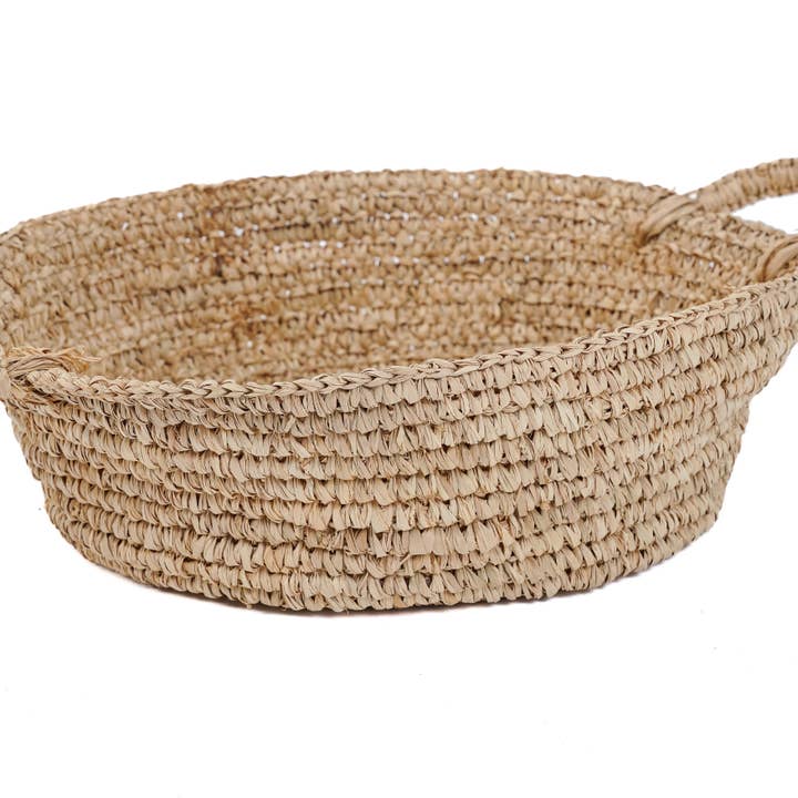 Bazar Bizar Living - Wholesale Decorative Tray - The Raffia Basket Trays - Natural - M