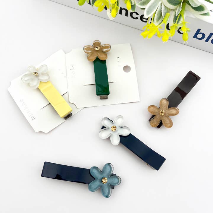 TheDivaSoap – wholesale Hårklämma - Dam – Klar acetat blomma hårklämma, Delikat blomstersidoklämma9