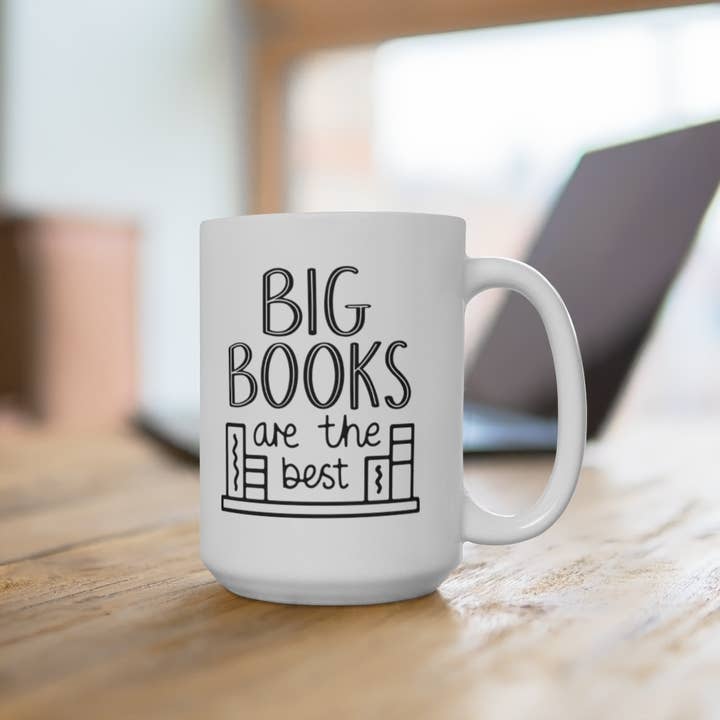 Big Books are the Best Mug for wholesale by Erin Decker Creative