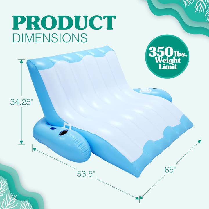 4E's Novelty - Vente Jeu gonflable - Fauteuil inclinable gonflable pour piscine pour deux personnes, superbes flotteurs de salon pour adultes et enfants1