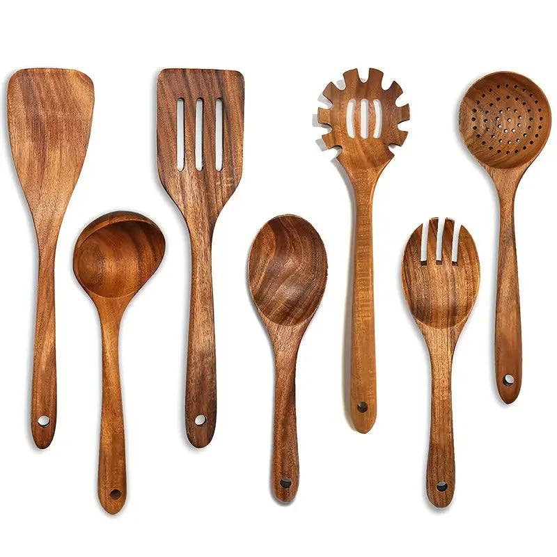 Huis Van Merken - Wholesale Kitchen Utensil Set - 7PCS Wooden Cooking Utensils – Heat-Resistant Tools for Salad & Pan Cooking1