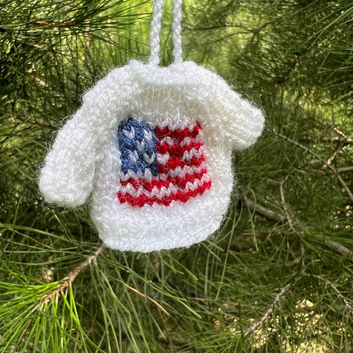 Azerbaijani Socks - Wholesale Ornament Set - Set of 5 Mini Sweater US Flag Ornaments1