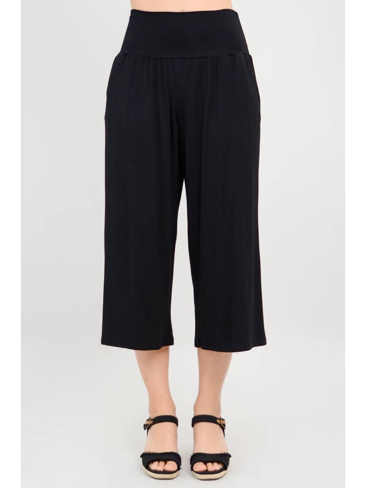 Blue Sky Clothing Co LLC - Wholesale Pants - Women's - Gaylene Capri, Black, Bamboo3