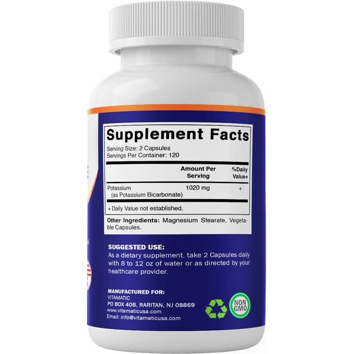 Vitamatic - Wholesale Oral Supplement/Vitamin - Vitamatic | Potassium Bicarbonate 1020 mg | 240 Capsules