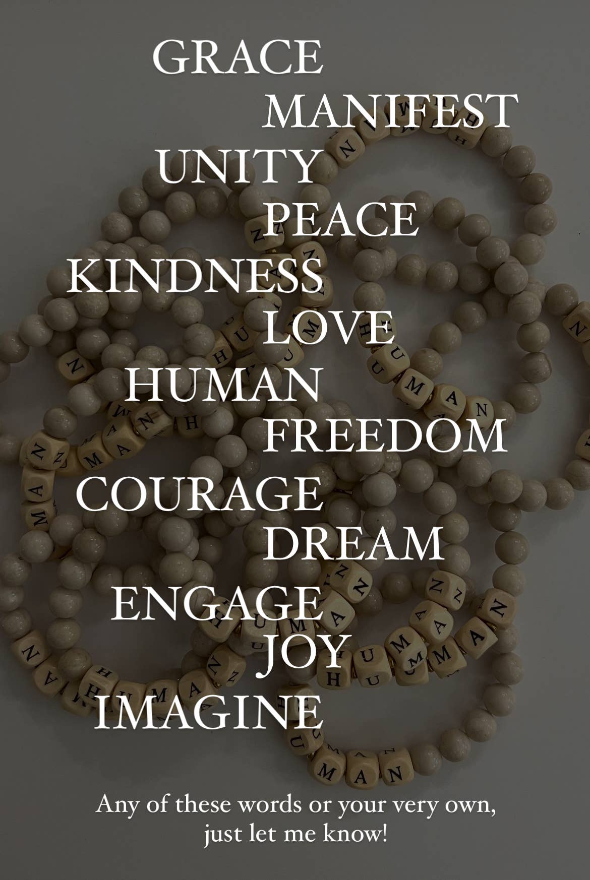 Sandrine France Studio – Pulseira de missangas por atacado – Pulseiras com Mensagens2