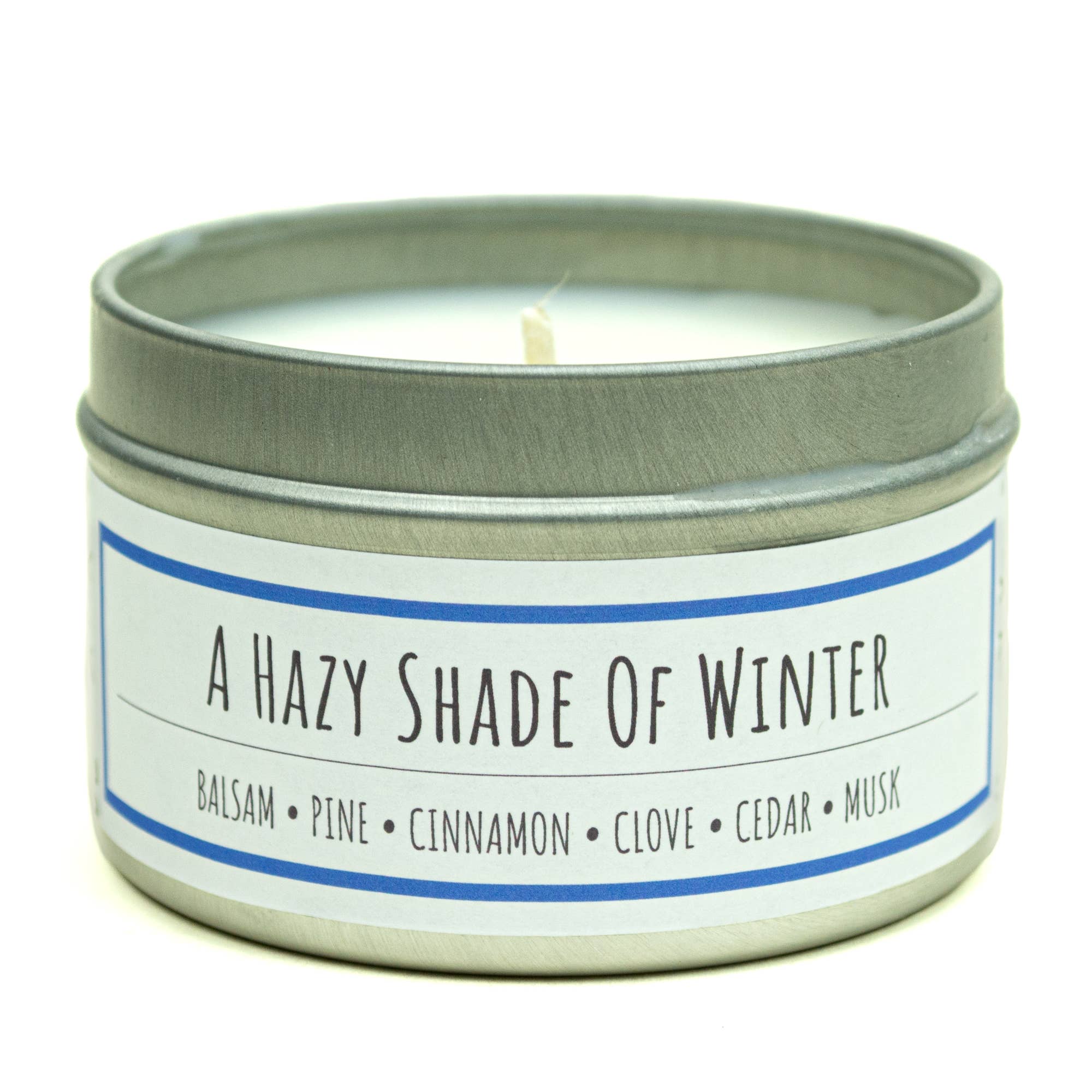 Lit Up Candle Co. - Wholesale Travel Candles - A Hazy Shade of Winter 3 oz. soy candles in travel tins1