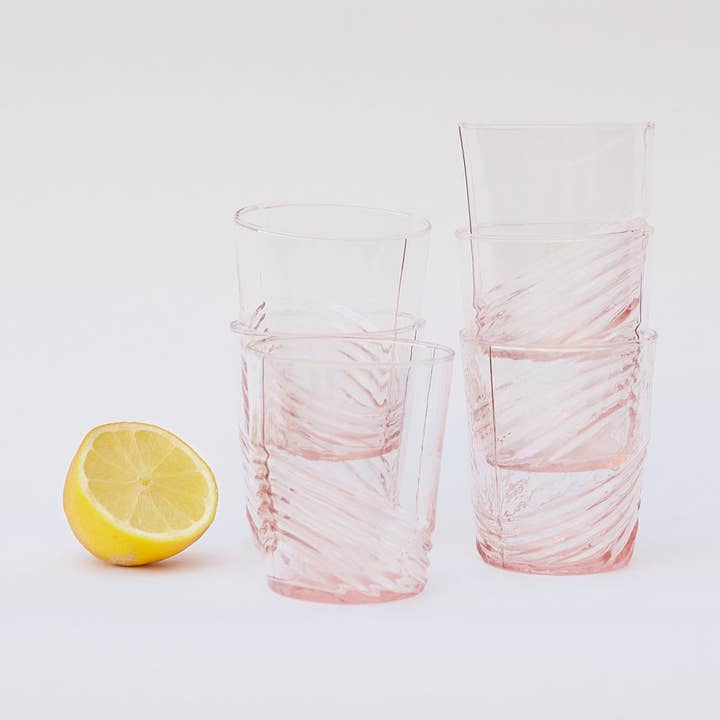Swirl Vandglas | Lyserød, 6 Stk for wholesale by Jore Copenhagen