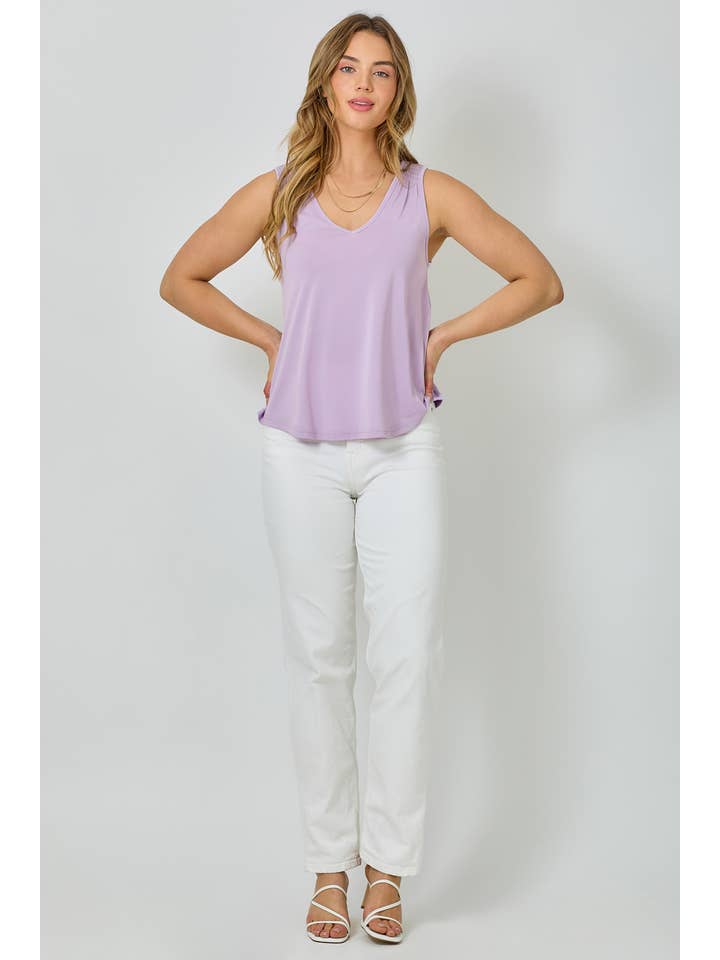 Mystree - Wholesale Tank Top - Women's - 61036 Cupro Modal Smocked Shoulder Tank