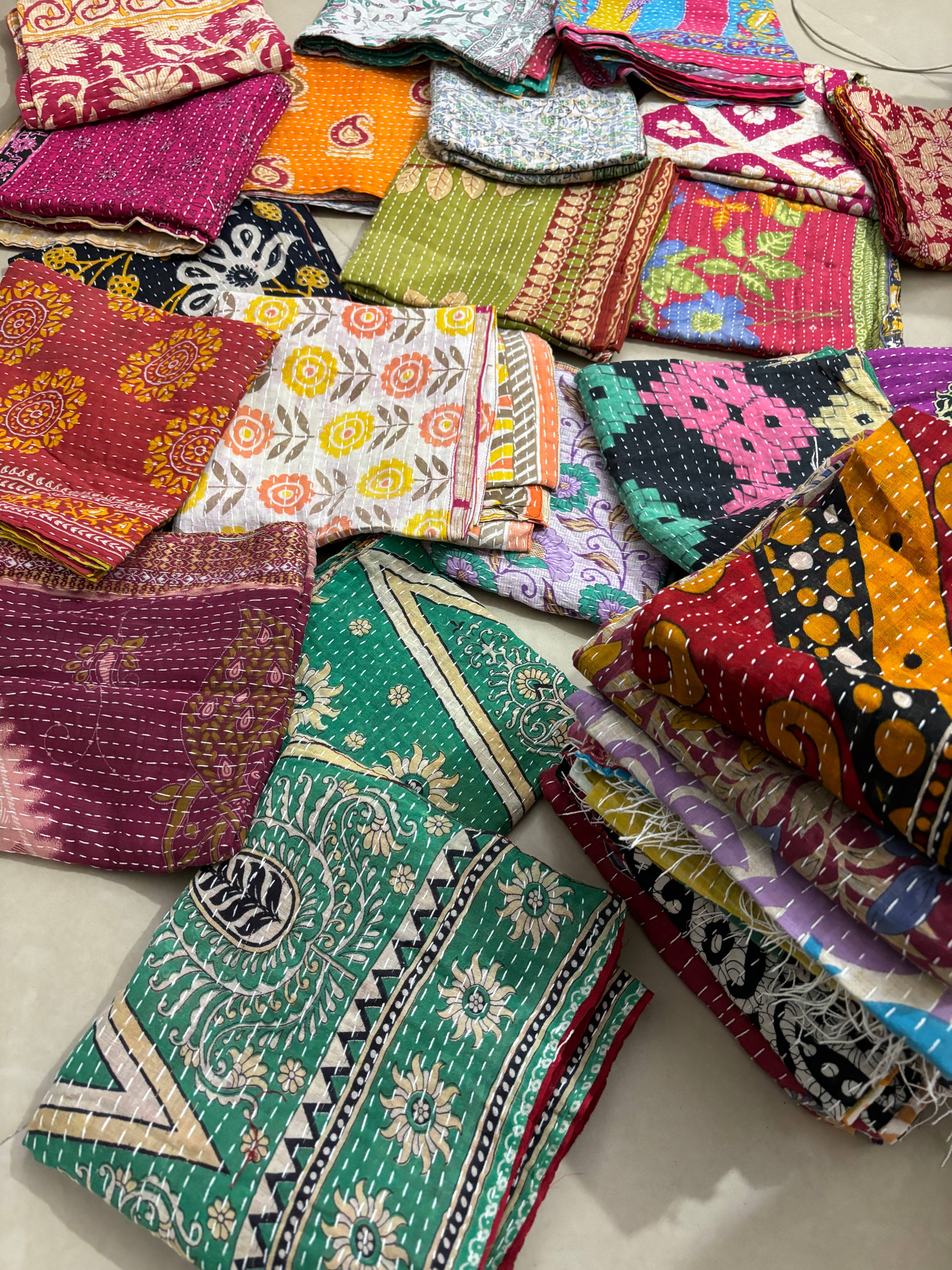 Meghcraft - Wholesale Scarf - Women's - Reversible Handmade Cotton Kantha Scarves-Kantha scarf4