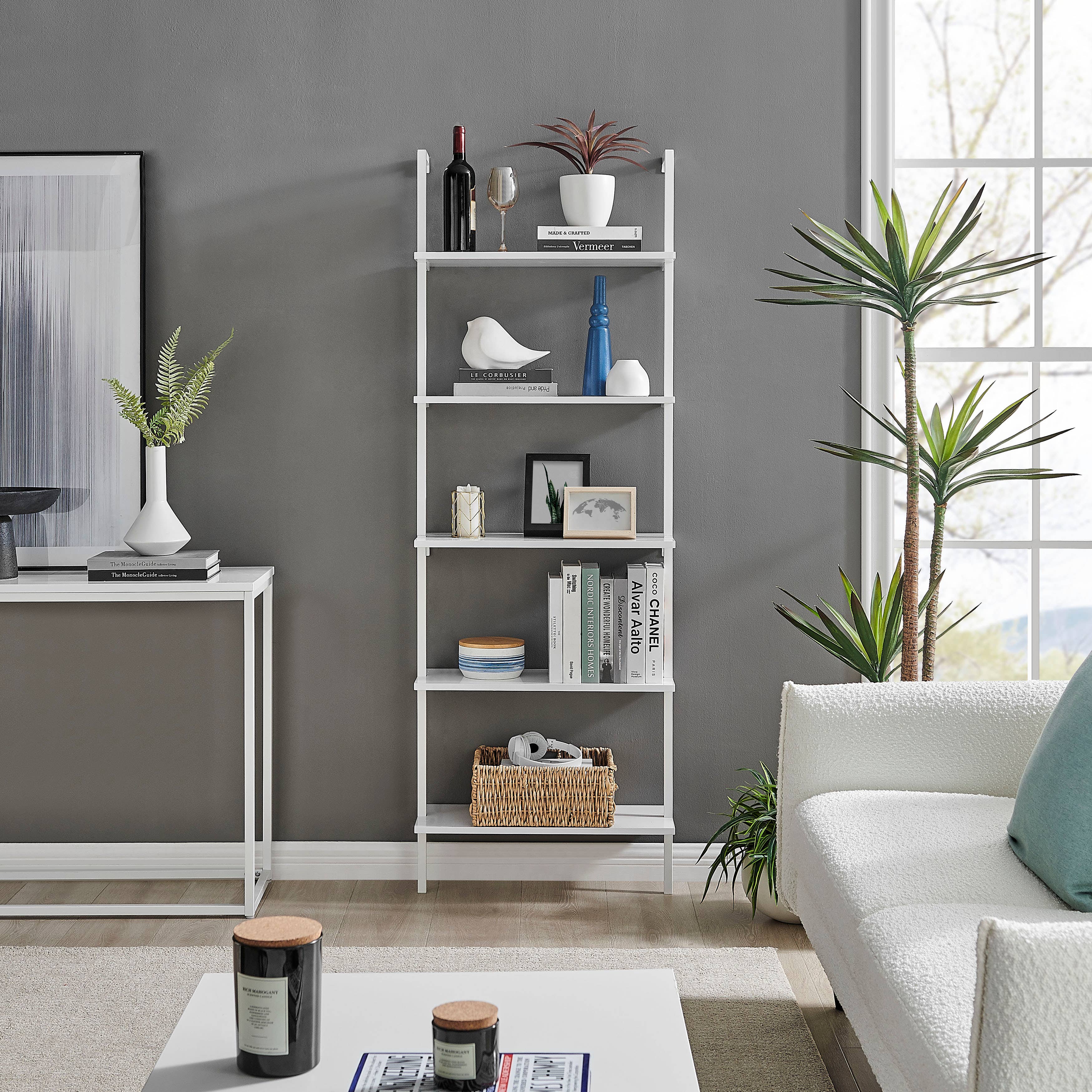 Danya B - Vendita all'ingrosso Mensole da parete - Danya B Everett Scaffale a Parete Moderno a Scala Aperta a 5 Ripiani3