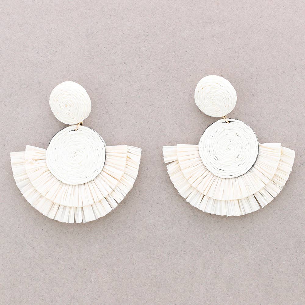 Sonata - Wholesale Dangle Earrings - Raffia Fan-shaped Earrings5