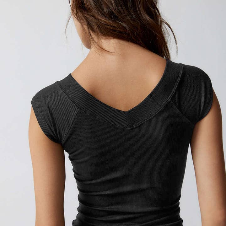 HIDDENBRAND - Wholesale Knit Top - Women's - Slim Solid Color Bottom Shirt T-Shirt13