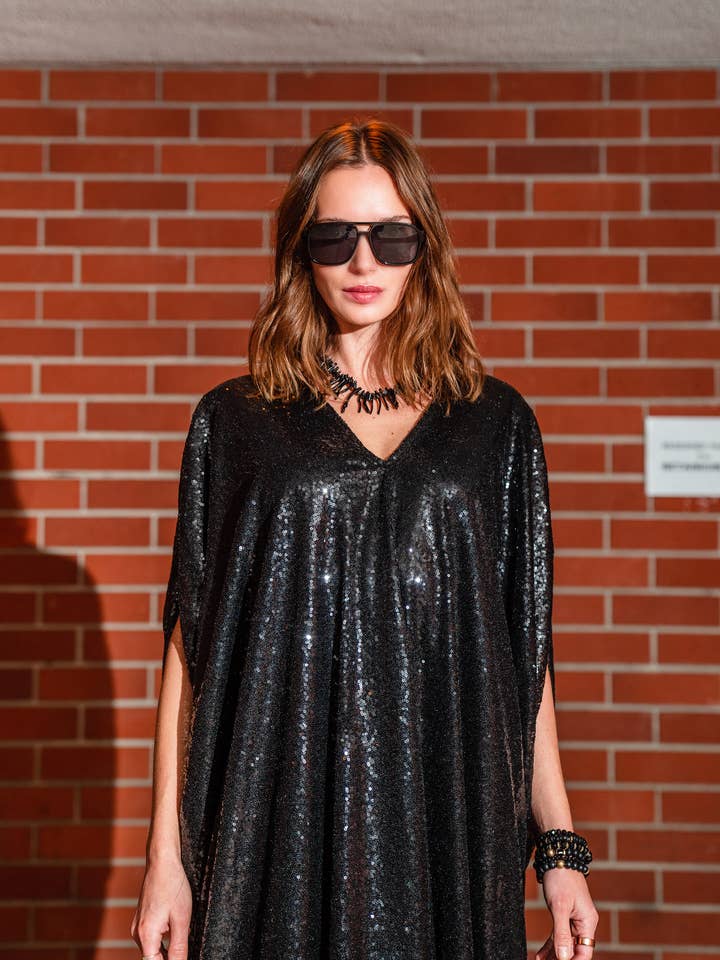 Jennafer Grace - Wholesale Kaftan - Women's - Black Sequin Caftan2