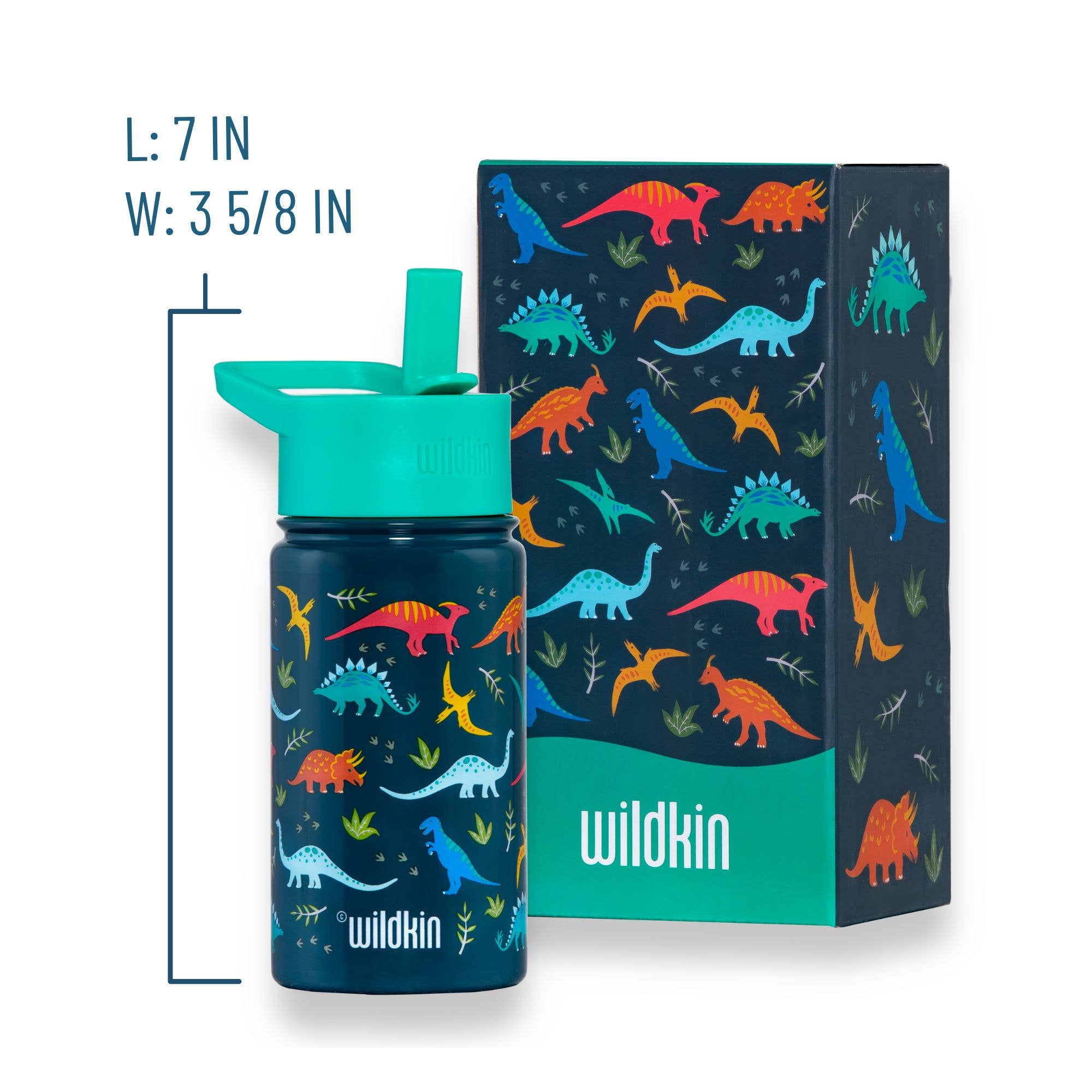 Wildkin - Wholesale Water Bottle - Jurassic Dinosaurs 14 oz Stainless Steel Water Bottle2