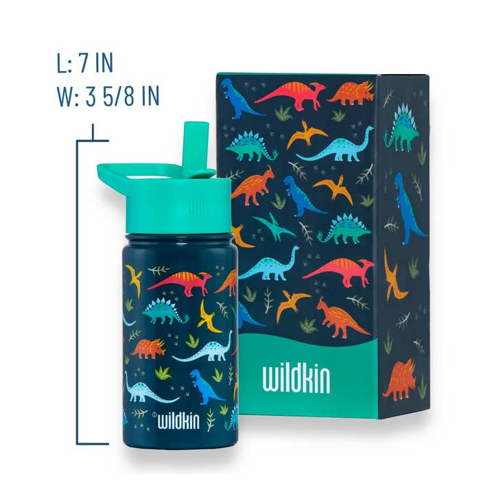 Wildkin - Wholesale Water Bottle - Jurassic Dinosaurs 14 oz Stainless Steel Water Bottle2