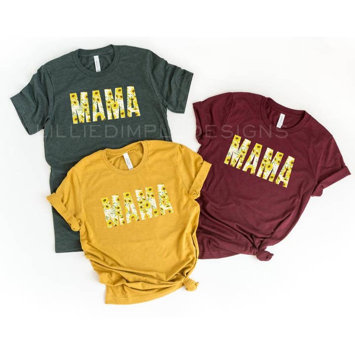 Sunflower Mama - Chemise pour adulte pour la vente par Lillie Dimple