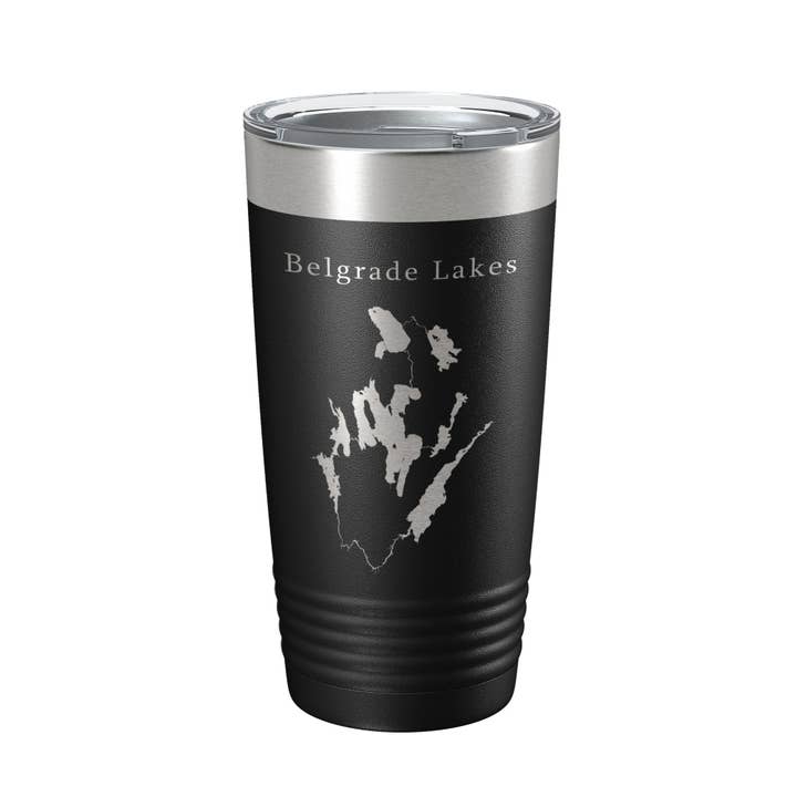 Belgrade Lakes Map Tumbler Reisebecher, isoliert, lasergraviert, Maine, 20 oz für den Großhandel von CarveBright