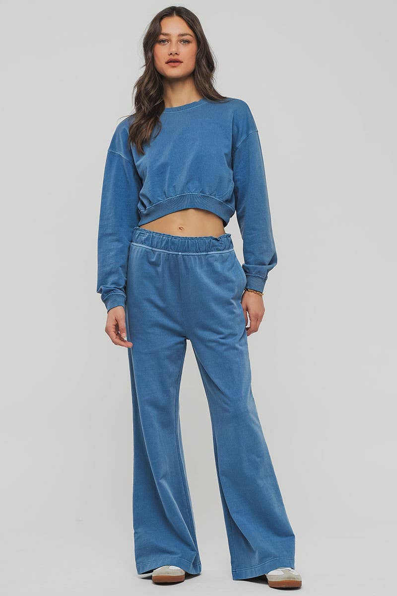 Urban Daizy - Wholesale Lounge Sweatpants/Joggers - Women's - Mineral Wash Wide Leg Elastic Waist Casual Sweatpants6