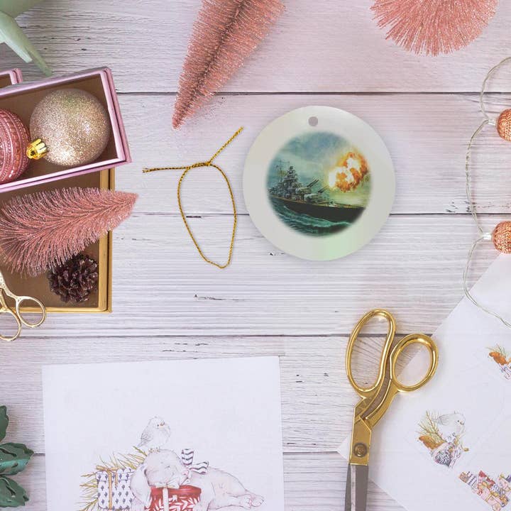 3dRose - Wholesale Ornament - 3dRose, Painting Of Battleship Bismark.jpg, Ornament5