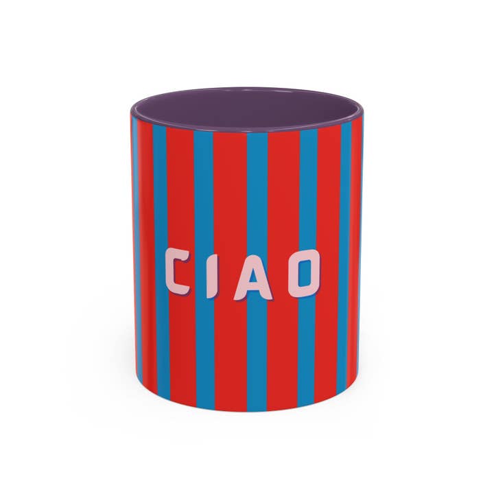 MARA Style - Wholesale Coffee Mug - Ciao Accent Coffee Mug | Colorful Striped Ceramic Cup5