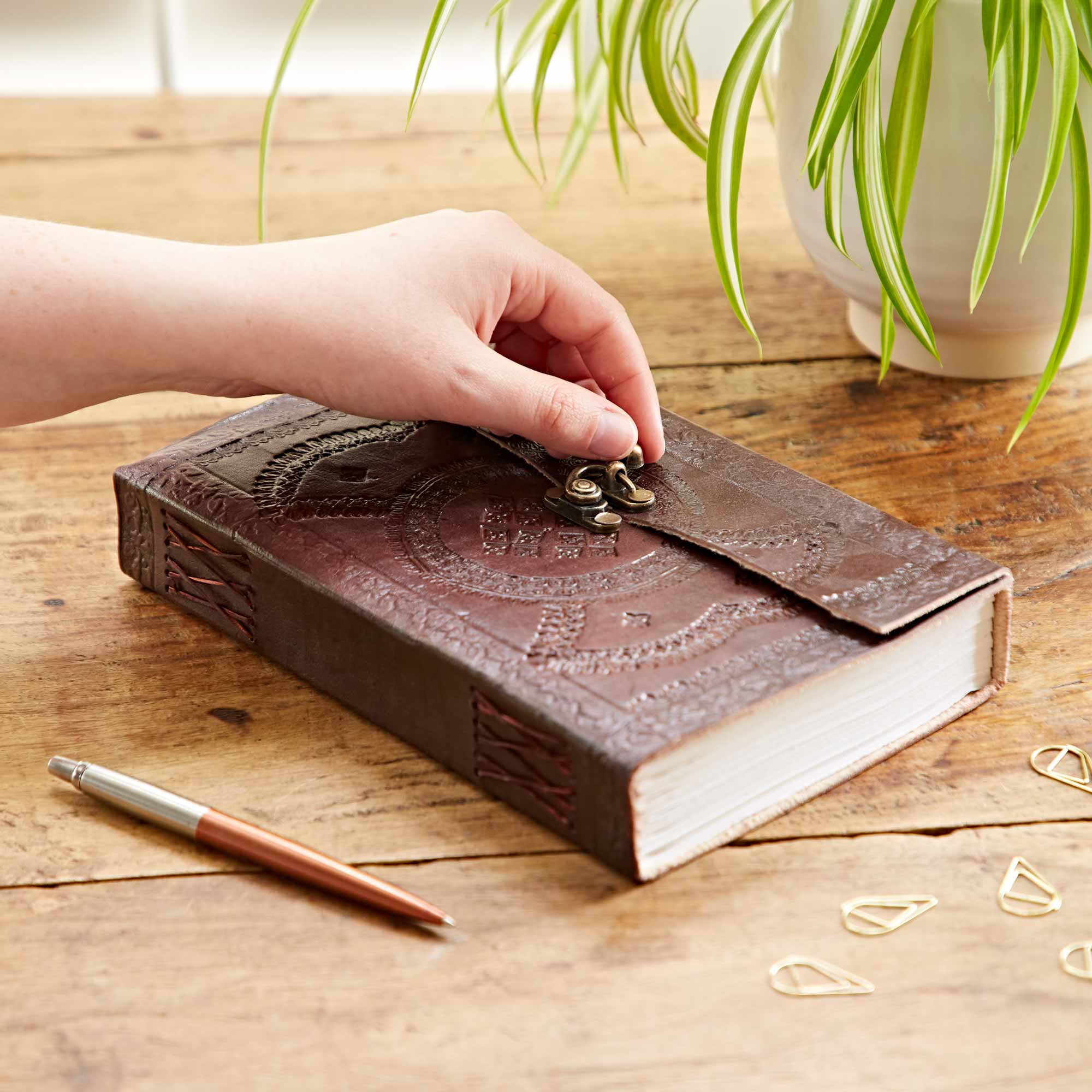 The Paper High Gift Company Limited - Wholesale Journal/Diary - Handcrafted XL Embossed Leather Journal Notebook3