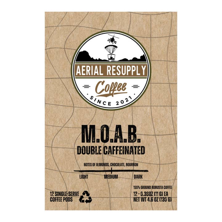 MOAB Double Caffeinated Medium Roast K-Cups for wholesale by Aerial Resupply Coffee