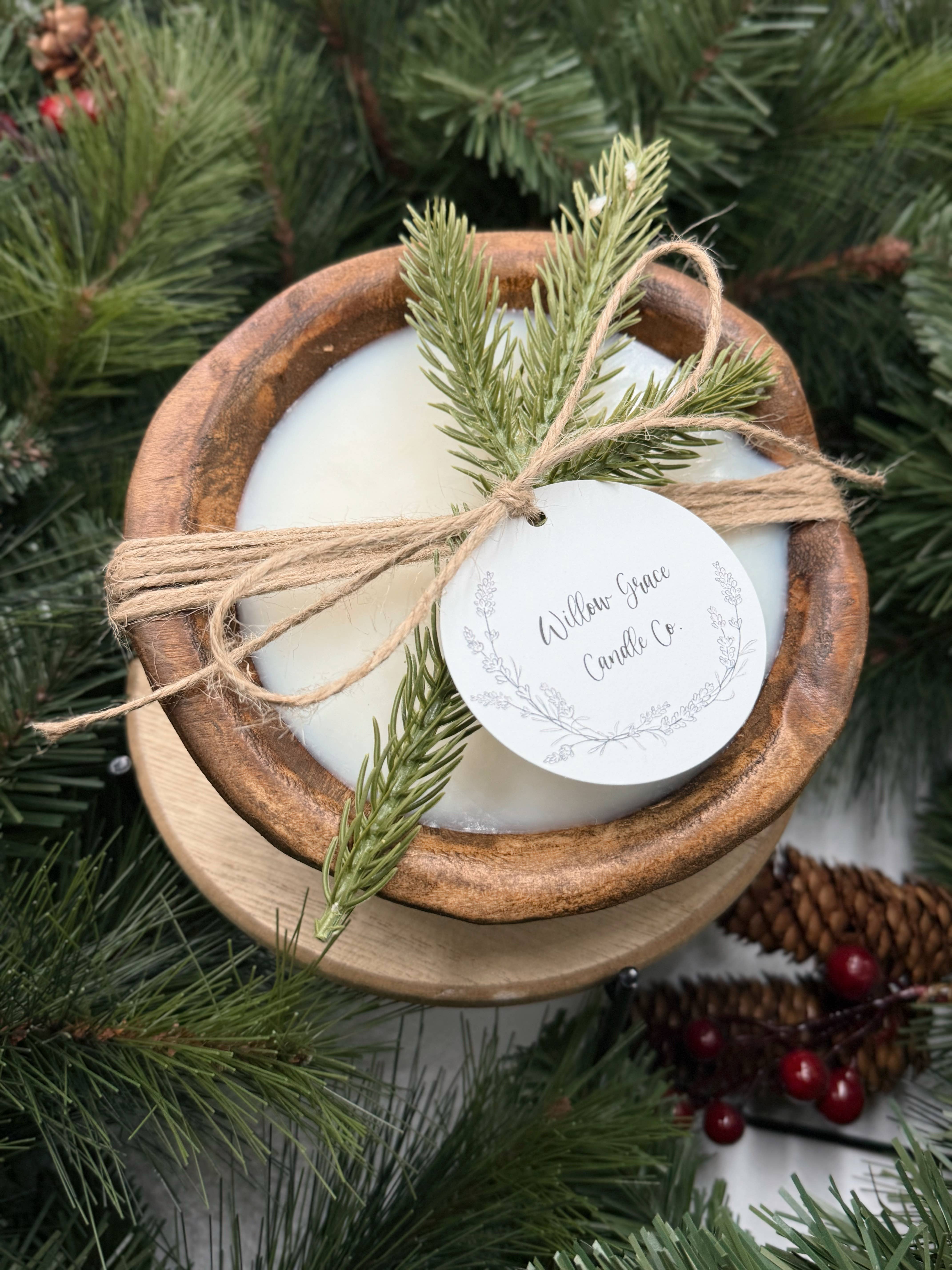 Willow Grace Candle Co - Wholesale Jar/Filled Candle - *Holiday* Mini Round Dough Candle0