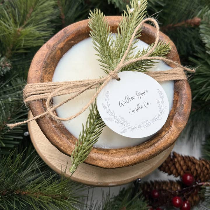Willow Grace Candle Co - Wholesale Jar/Filled Candle - *Holiday* Mini Round Dough Candle