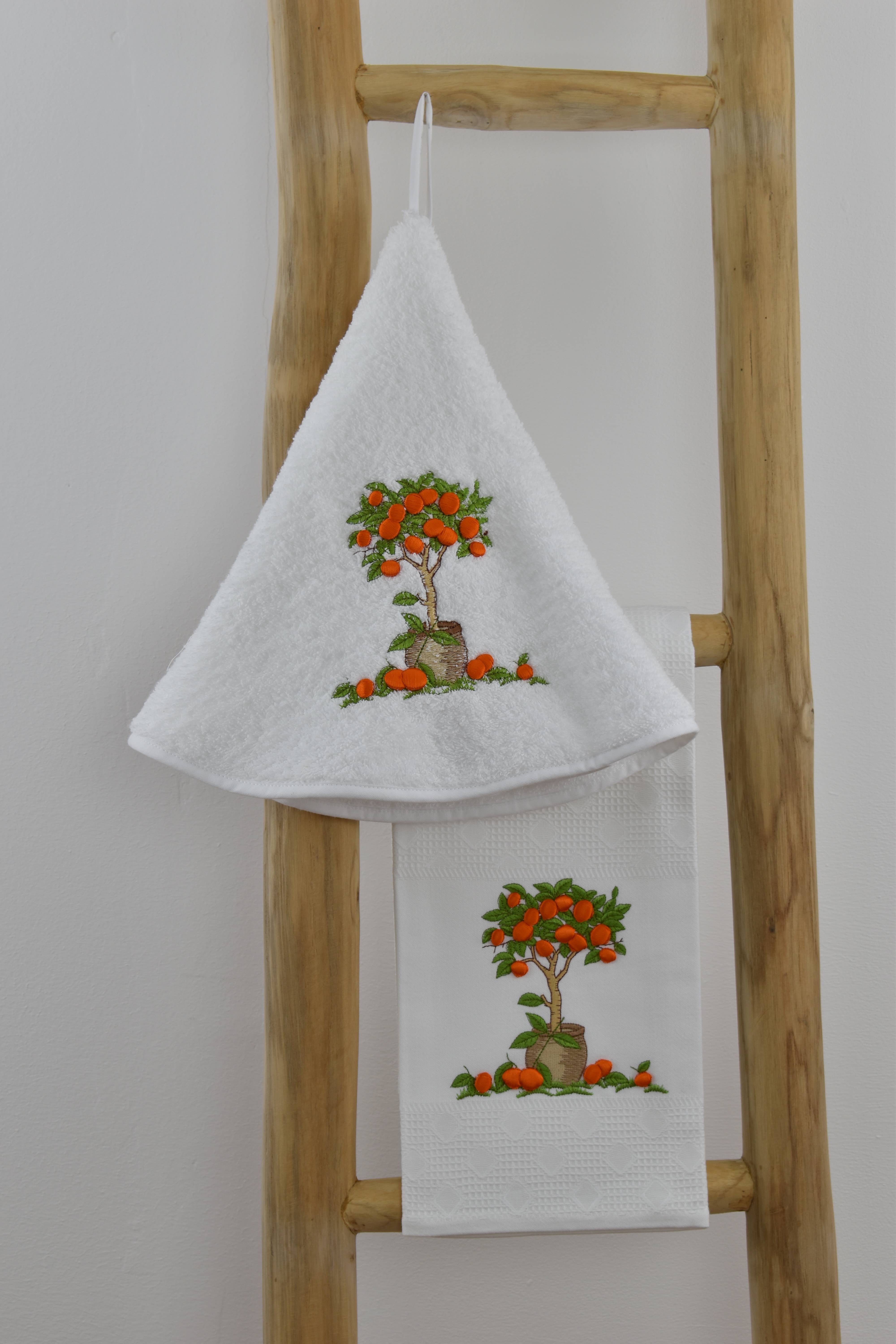Nordlinen - Wholesale Tea Towel - Orange Tree Embroidered Cotton Tea Towels - Dishcloth3