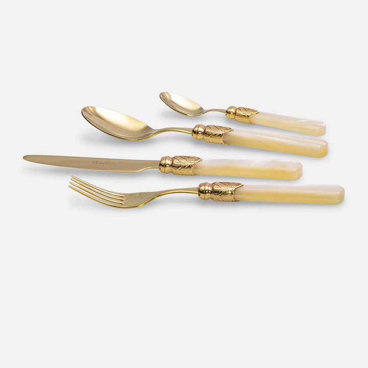 Vittoria Oro Set 24 Pezzi Tavola, Regalo per la vendita all'ingrosso da parte di Rivadossi Sandro