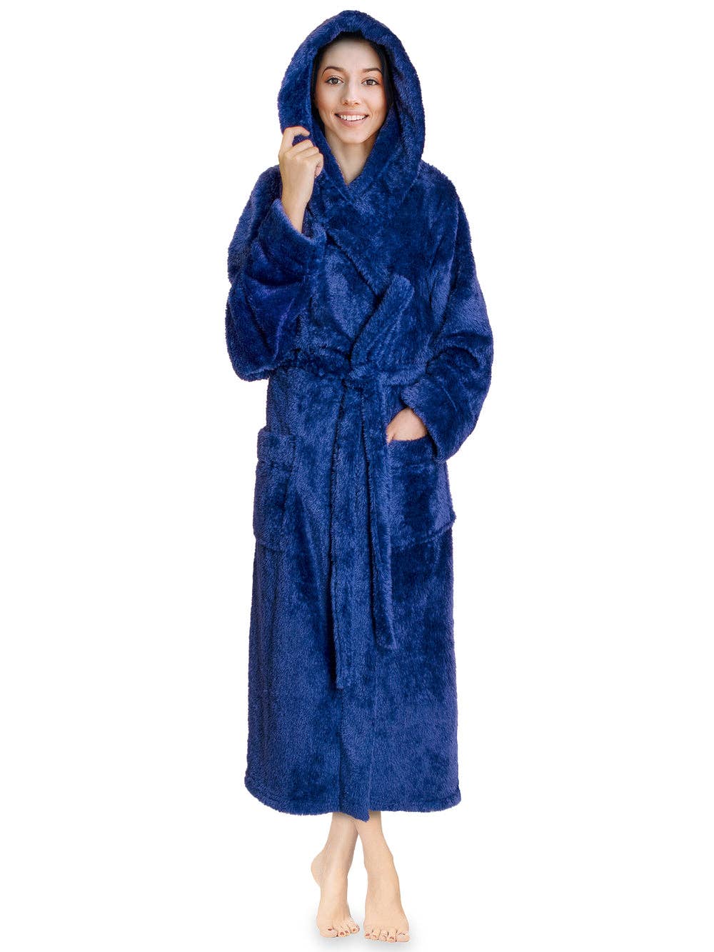 Pavilia - Wholesale Robe - Women's - Women's Sherpa Fluffy Robe with Hood1