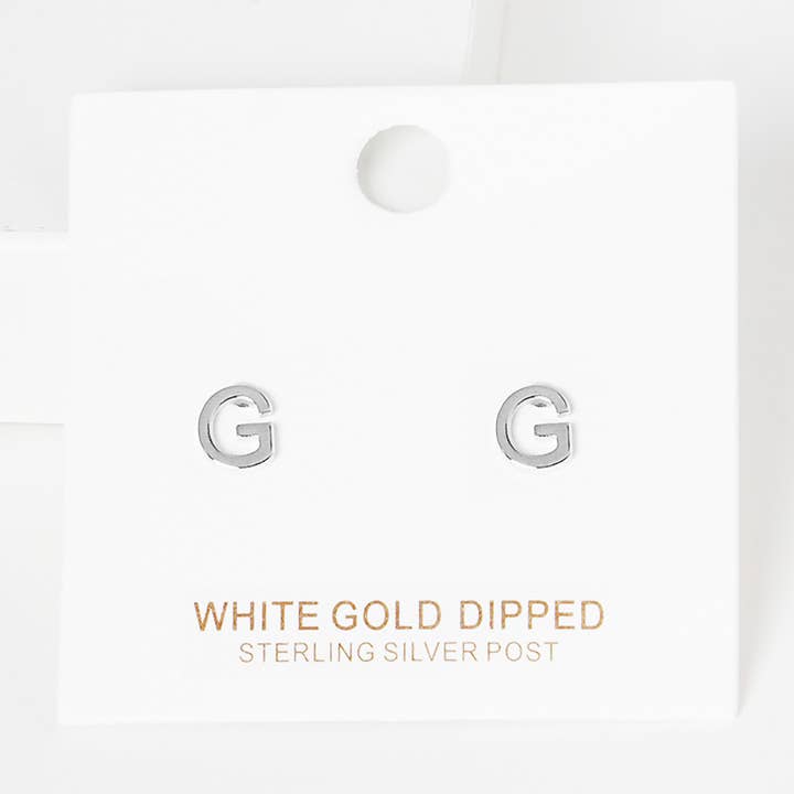 Sensibling Corp. - Wholesale Stud/Post Earrings - Gold Dipped Metal Initial Monogram Stud Earrings91