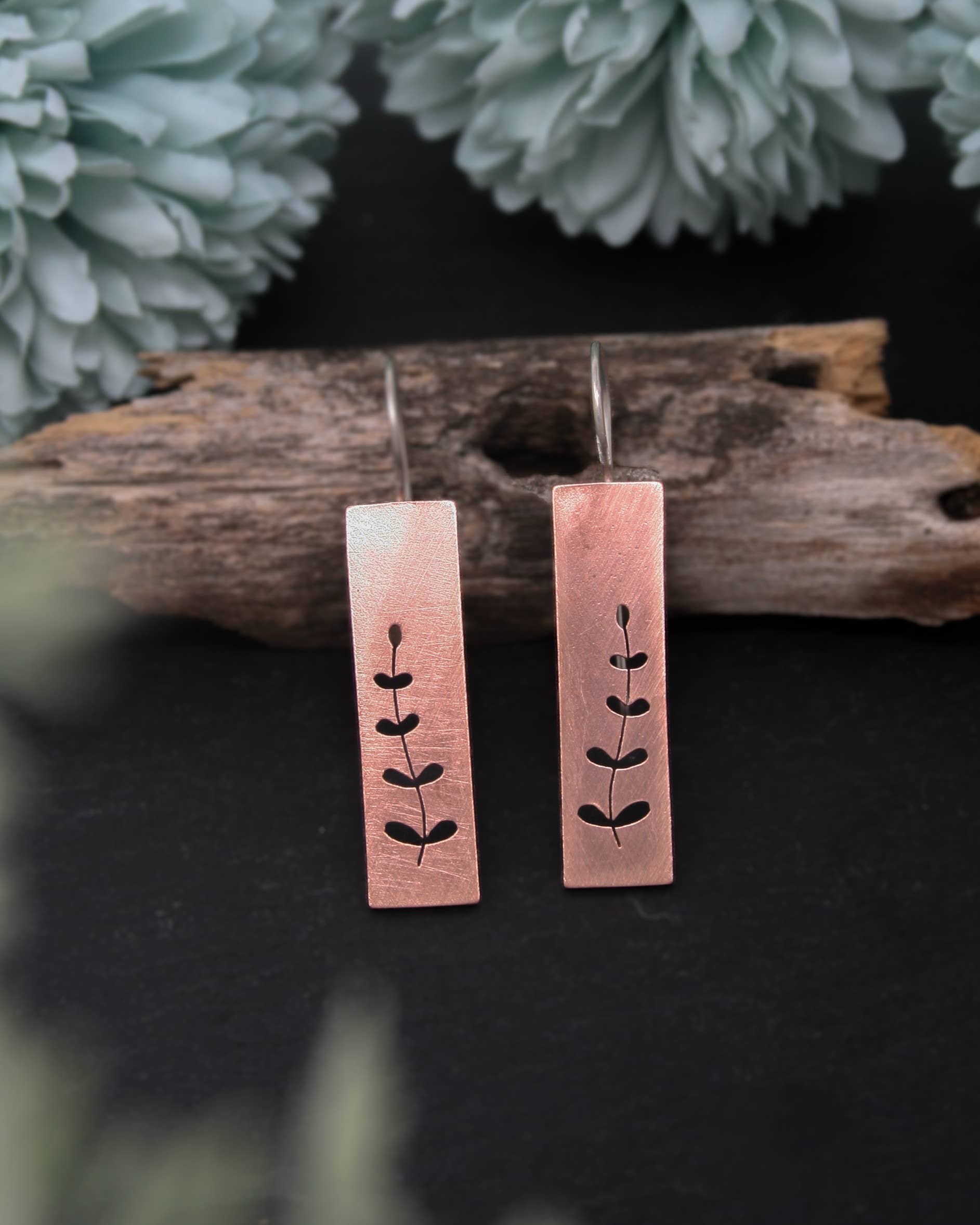 Rising Jewelry – Brincos de argola por atacado – Brincos Botânicos, Samambaia Tomilho Ginkgo Rebento Flor Ramo6