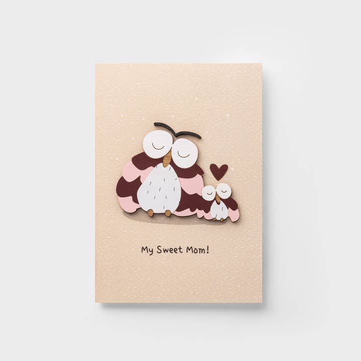 PESKOVOI - Wholesale Mother's Day Card - Handmade 3D Wooden Greeting Card “My Sweet Mom” by PESKOVOI5