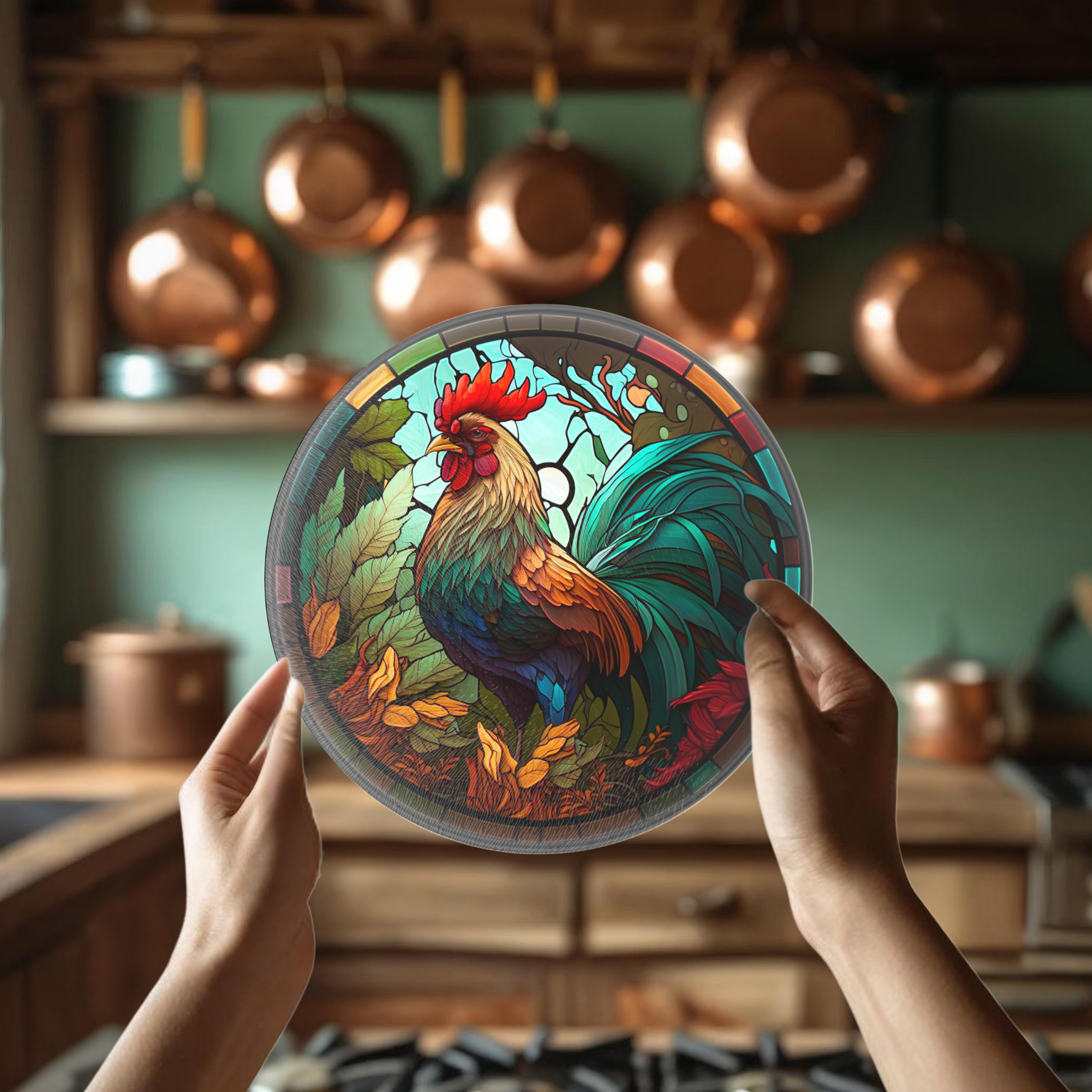 Fernville Creations - Wholesale Cutting Board - Rooster Tempered Glass Cutting Board or Serving Tray9