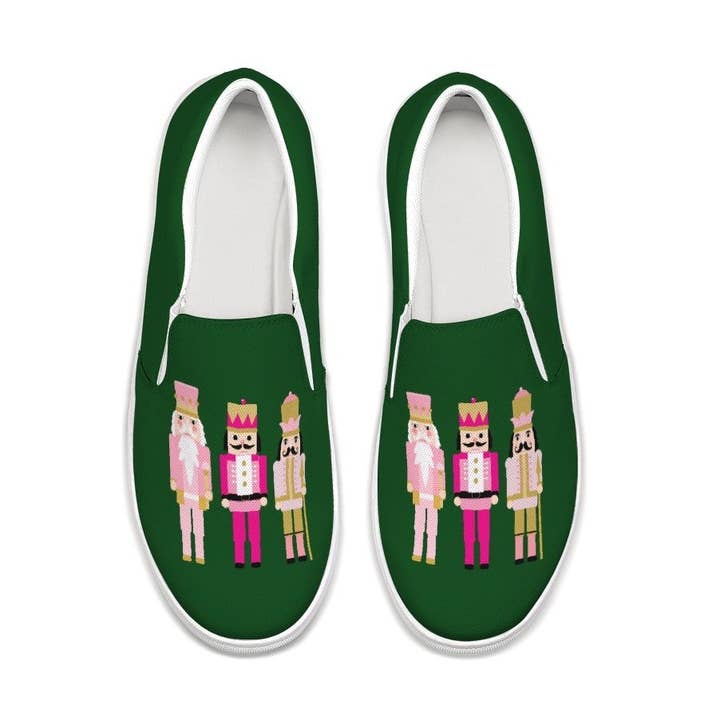 Green Nutcracker Sneakers for wholesale by Stylin Brunette & Troop Mahjong