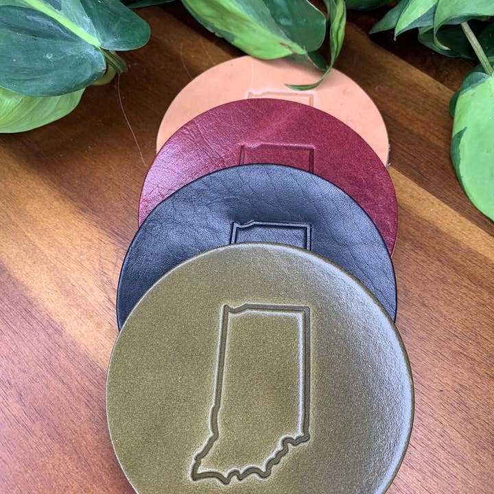 Sottobicchieri Indiana in pelle per la vendita all'ingrosso da parte di Uptown Common