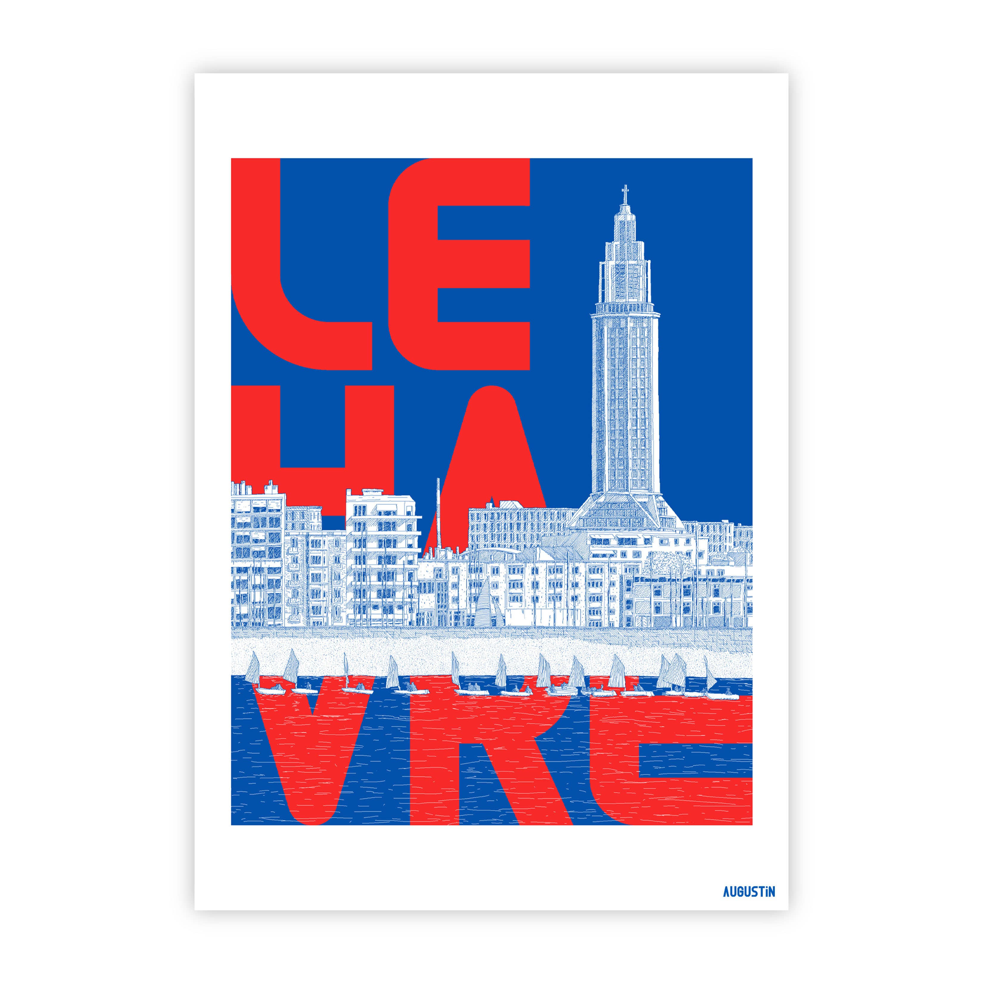 Augustin - Wholesale Postcard - Le Havre (red) - postcard0