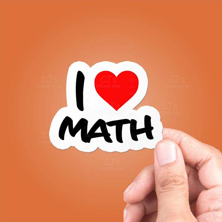 I Love Math Sticker Vinyl Decal for wholesale by CJ's Sticker Shop