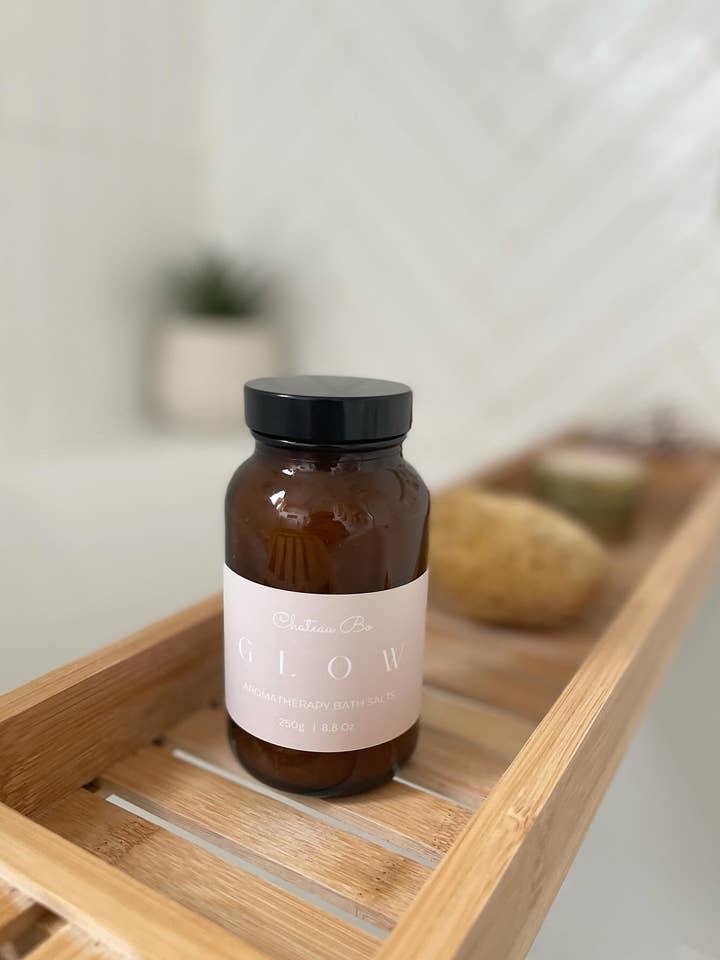 G L O W Bath Salts for wholesale by Chateau Bo