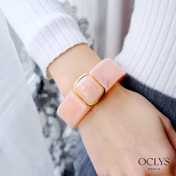 Open resin bangle bracelet Tuli for wholesale by Oclys