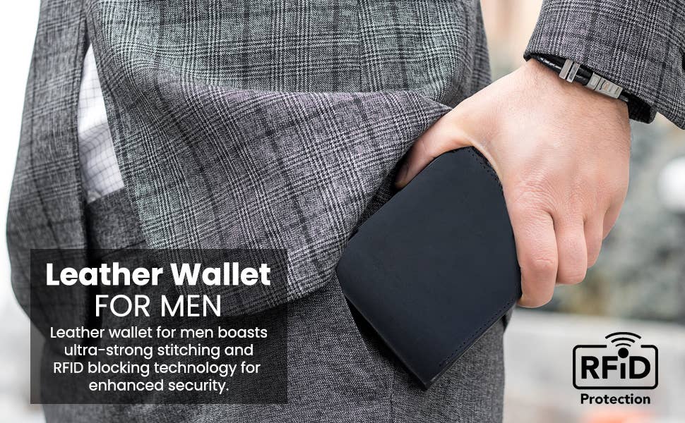 American Leather Goods - Wholesale Wallet - Men's - Genuine Leather Wallet for Men with Flap out ID Window15