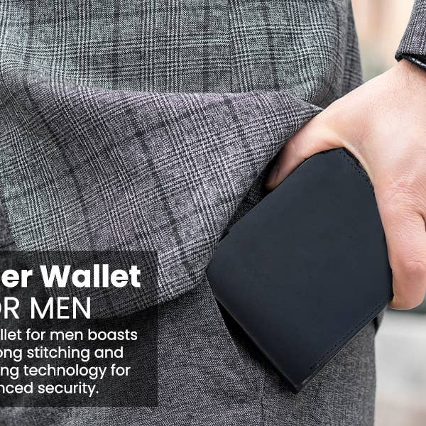 American Leather Goods - Wholesale Wallet - Men's - Genuine Leather Wallet for Men with Flap out ID Window7