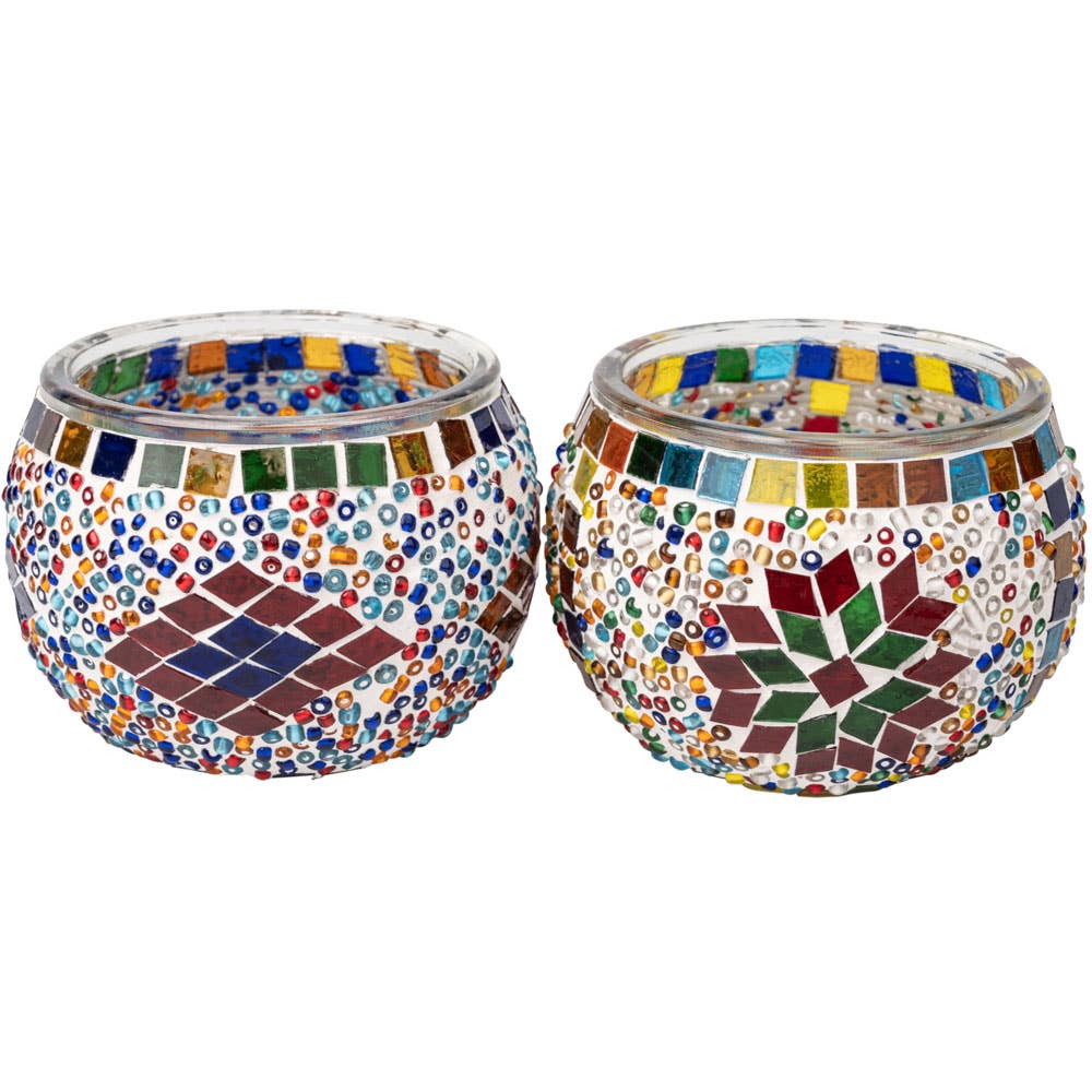 Benjamin International – wholesale Candle holder – ASSORTED MOSAIC GLASS TEA LIGHT/VOTIVE CANDLE BURNERS4
