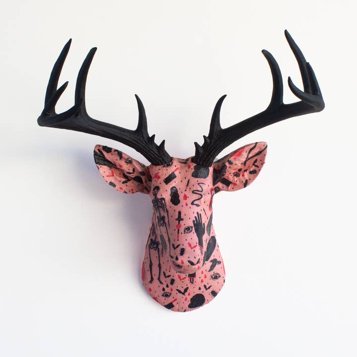 Stof Hjortehoved - Millennial Pink Halloween for engroshandel hos Near and Deer