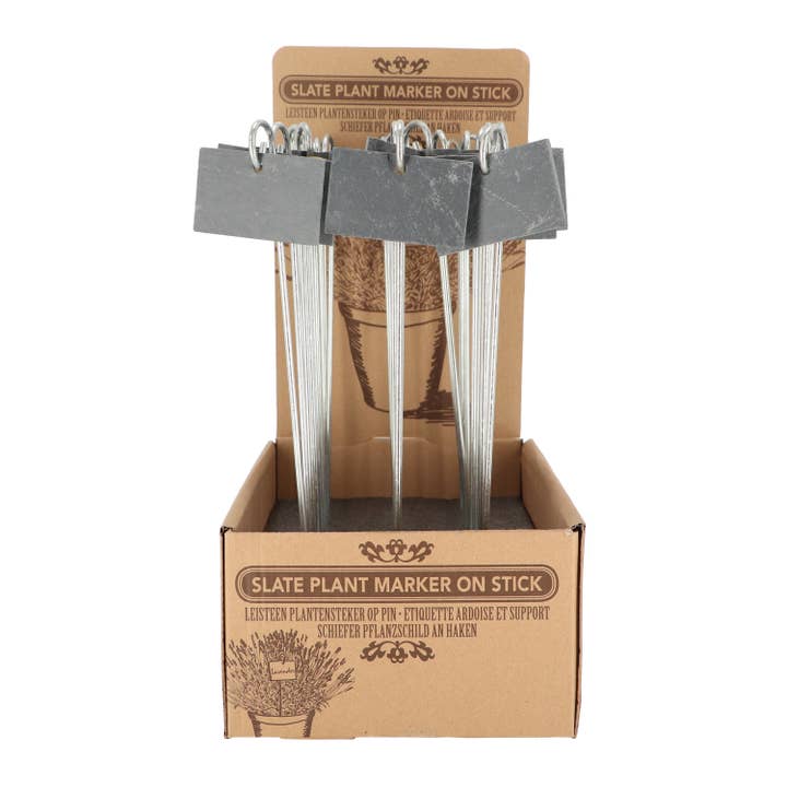Esschert Design USA - Vente Piquets de jardin/pelouse - Marqueur de plantes sur bâtonnet, ardoise2