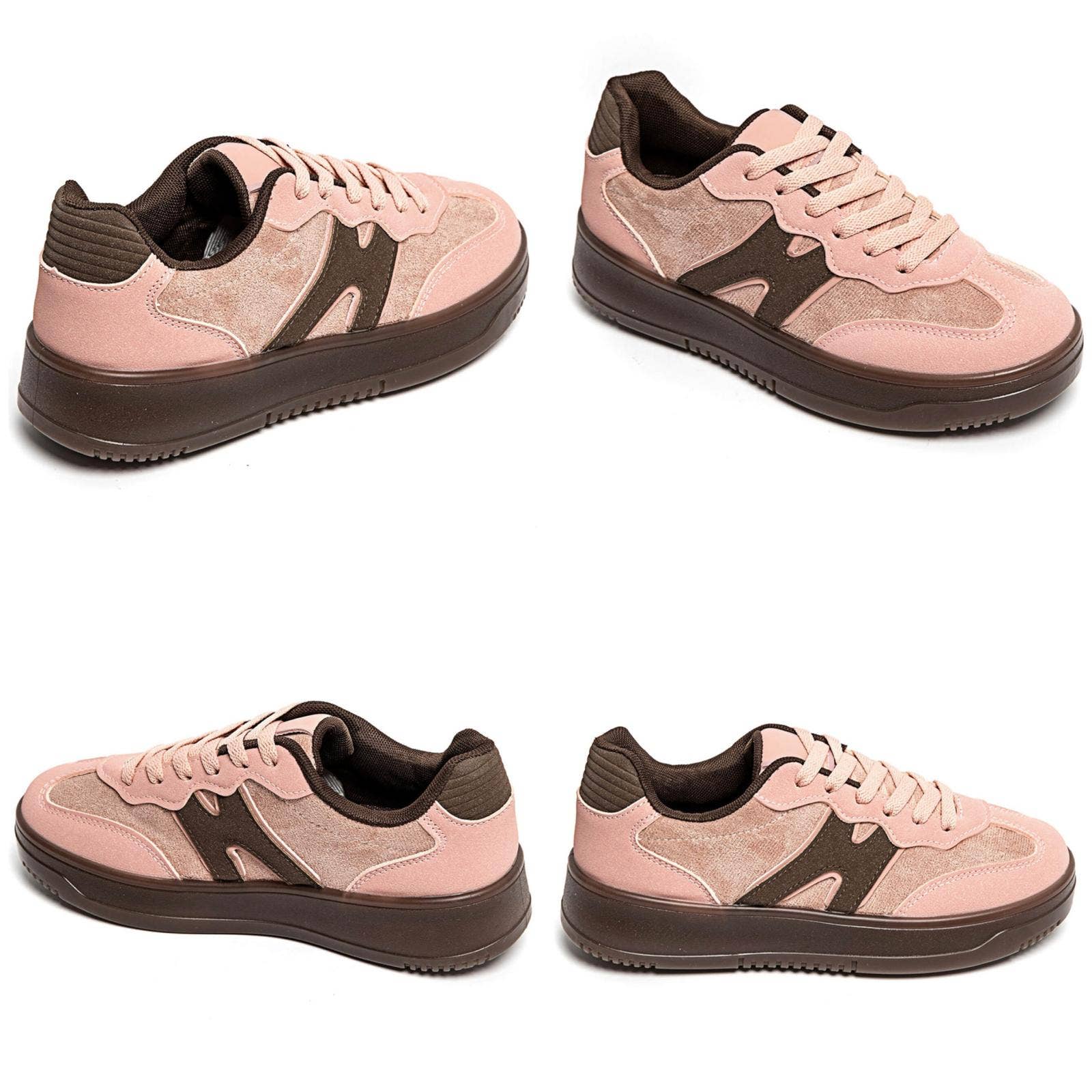 No Doubt Shoes – Engroshandel Lifestyle sneaker - Dame – KLASSISKE GADESKO I KONTRASTFARVER MED SNØREBÅND I IMITERET RUSKIND6