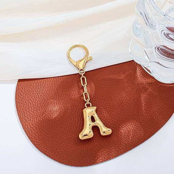 JOSSLYN by wall to wall - Wholesale Keychain - Women's - Bubble Letter Monogram Bag Charm Key Chain | 40KC1610