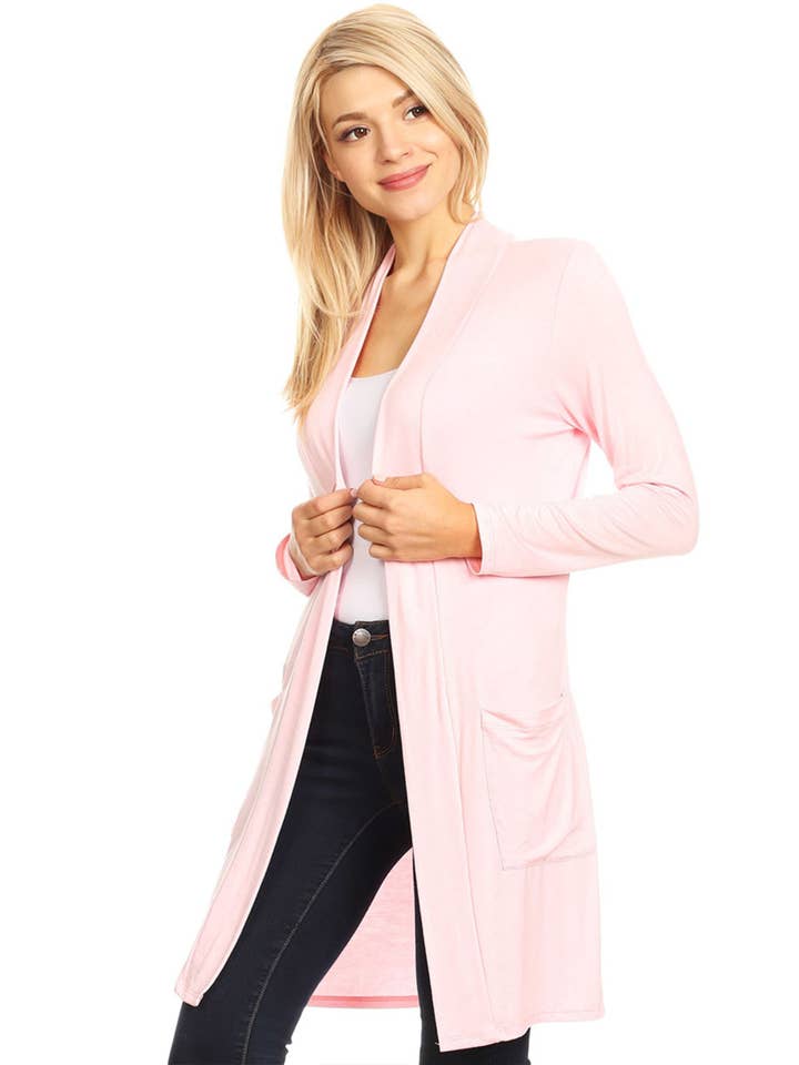 MOA COLLECTION - Wholesale Cardigan - Women's - Women's Casual Basic Solid Cardigan19